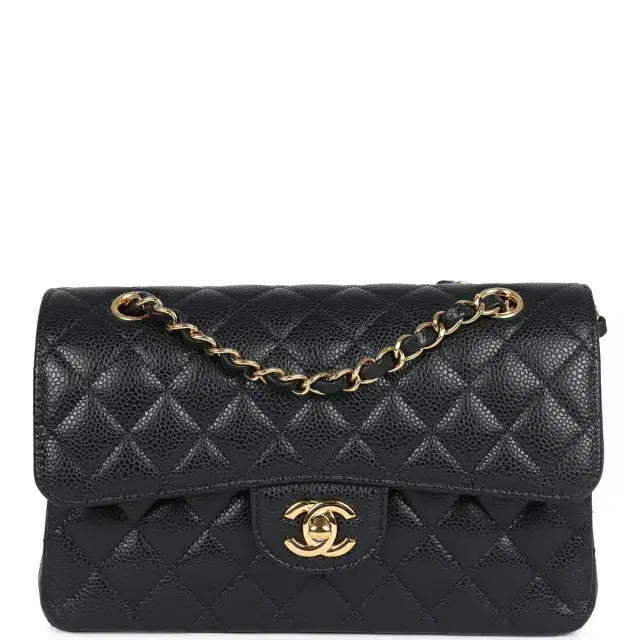 Chanel Small Classic Double Flap Bag Black Caviar Gold Hardware