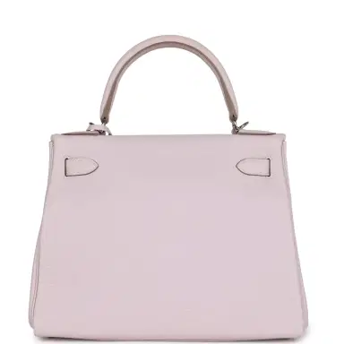 HERMÈS Hermes Kelly Retourne 28 Mauve Pale Clemence Palladium Hardware | Thumbnail 4
