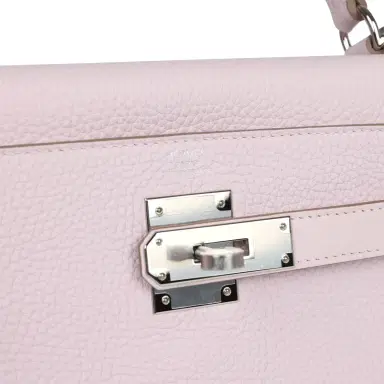 HERMÈS Hermes Kelly Retourne 28 Mauve Pale Clemence Palladium Hardware | Thumbnail 7