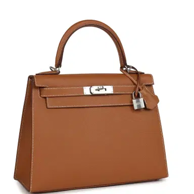 HERMÈS Hermes Kelly Sellier 28 Gold Epsom Palladium Hardware | Thumbnail 2 HERMÈS Hermes Kelly Sellier 28 Gold Epsom Palladium Hardware | Thumbnail 2