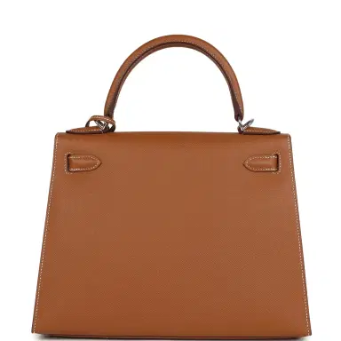 HERMÈS Hermes Kelly Sellier 28 Gold Epsom Palladium Hardware | Thumbnail 4 HERMÈS Hermes Kelly Sellier 28 Gold Epsom Palladium Hardware | Thumbnail 4