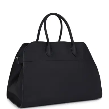 The Row The Row Soft Margaux 15 Bag Midnight Calfskin Silver Hardware | Thumbnail 2 The Row The Row Soft Margaux 15 Bag Midnight Calfskin Silver Hardware | Thumbnail 2