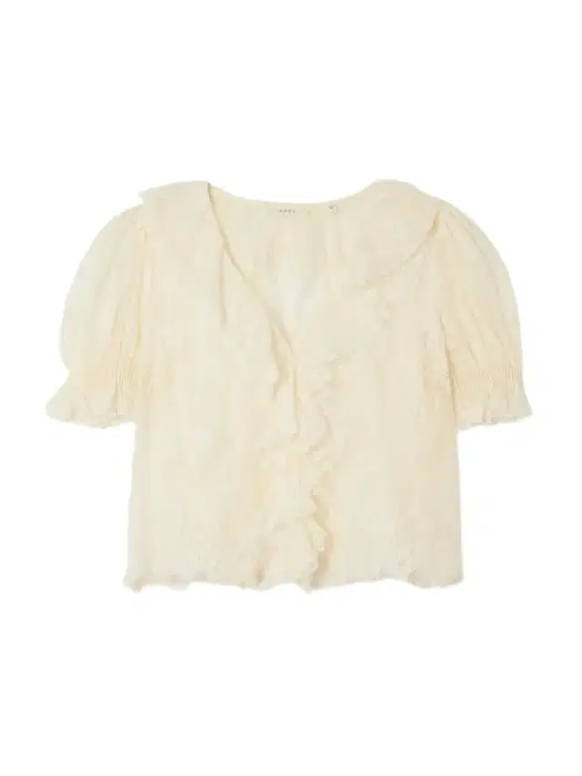Henri Ruffled Pintucked Lace Blouse