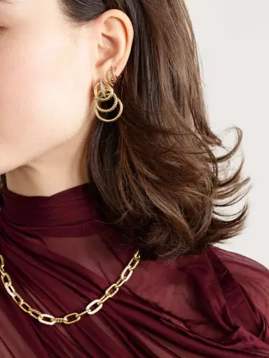 David Yurman Dy Mercer® 18-karat Gold Diamond Earrings | Thumbnail 4 David Yurman Dy Mercer® 18-karat Gold Diamond Earrings | Thumbnail 4