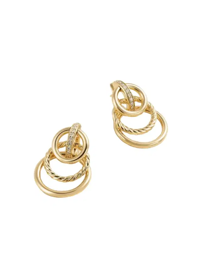 David Yurman Dy Mercer® 18-karat Gold Diamond Earrings