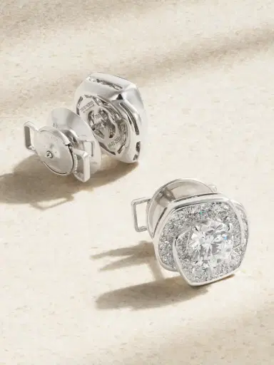 David Morris Frozen Kiss 18-karat White Gold Diamond Earrings | Thumbnail 3 David Morris Frozen Kiss 18-karat White Gold Diamond Earrings | Thumbnail 3