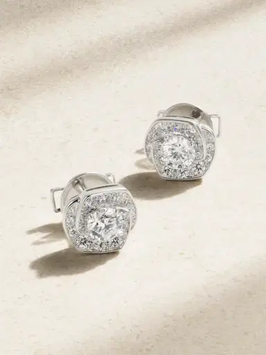 David Morris Frozen Kiss 18-karat White Gold Diamond Earrings | Thumbnail 1 David Morris Frozen Kiss 18-karat White Gold Diamond Earrings | Thumbnail 1