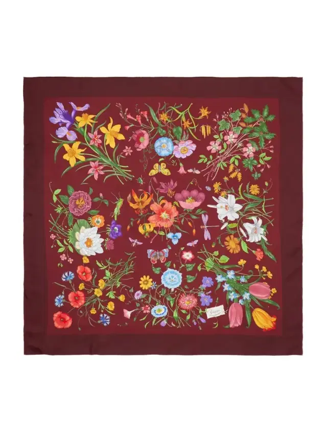 Flora Floral-print Silk-twill Scarf