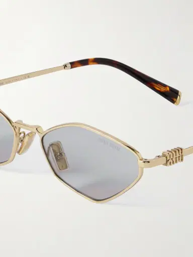 Miu Miu Eyewear Hexagon-frame Gold-tone Sunglasses | Thumbnail 4 Miu Miu Eyewear Hexagon-frame Gold-tone Sunglasses | Thumbnail 4