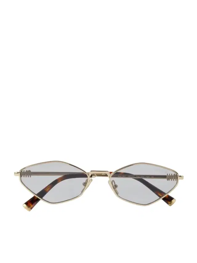 Miu Miu Eyewear Hexagon-frame Gold-tone Sunglasses