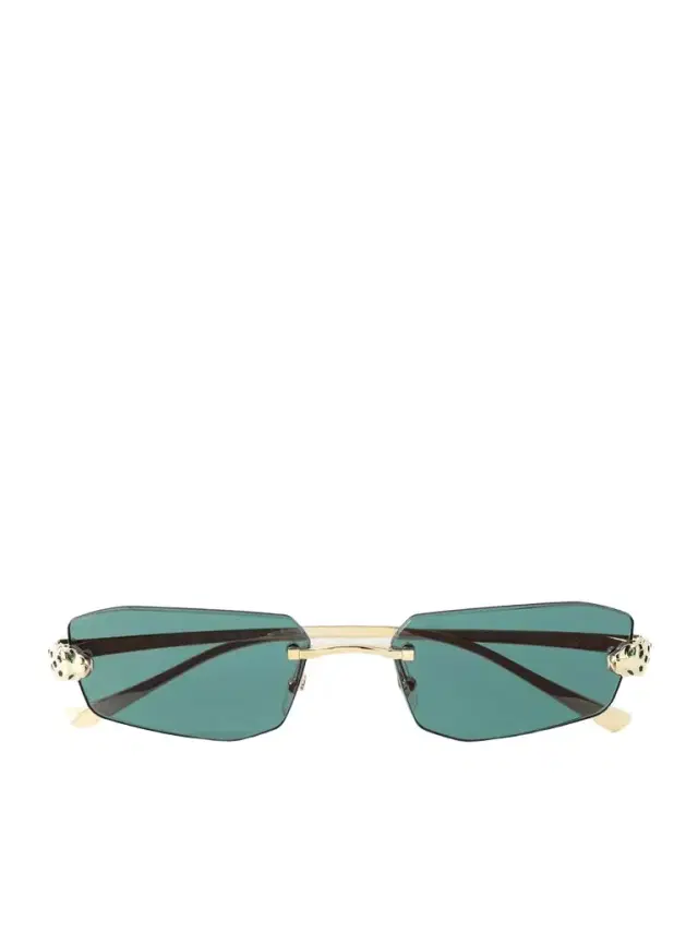 Panthère Rimless Rectangular-frame Gold-tone Sunglasses