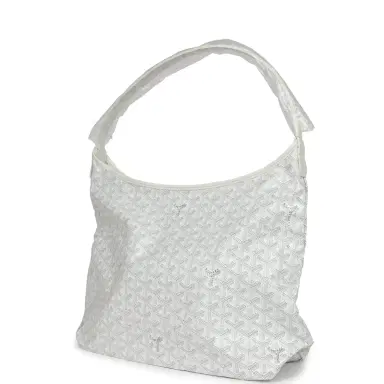 goyard Goyard Goyardine White Boheme Hobo Bag Palladium Hardware | Thumbnail 3