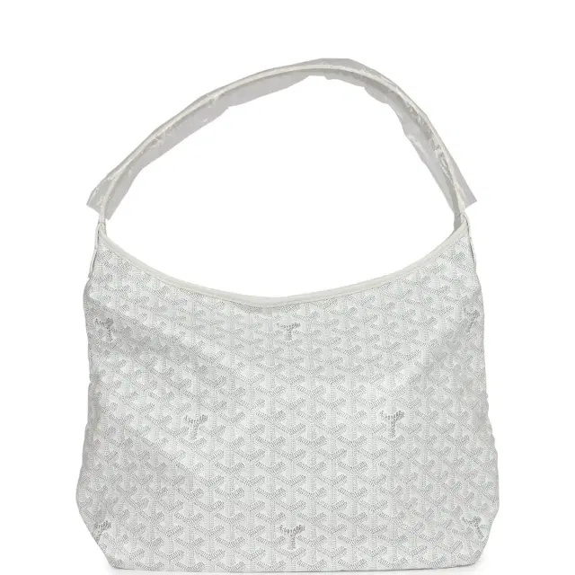 goyard Goyard Goyardine White Boheme Hobo Bag Palladium Hardware