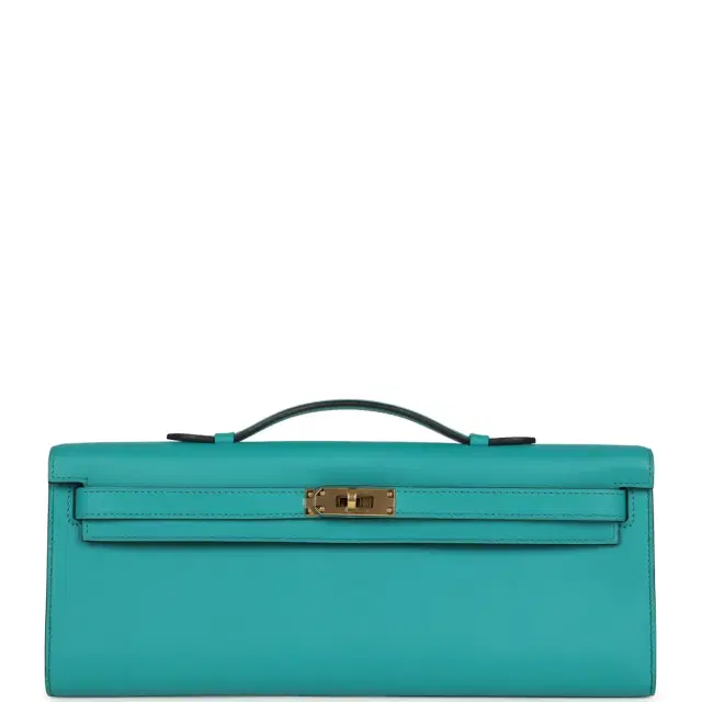 hermes Hermes Kelly Cut Vert Verone Swift Gold Hardware