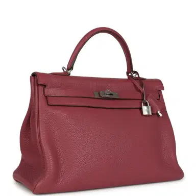 HERMÈS Pre-owned Hermes Retourne Kelly 35 Bois De Rose Clemence Palladium Hardware | Thumbnail 2 HERMÈS Pre-owned Hermes Retourne Kelly 35 Bois De Rose Clemence Palladium Hardware | Thumbnail 2