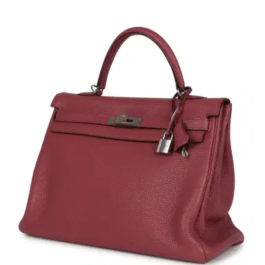HERMÈS Pre-owned Hermes Retourne Kelly 35 Bois De Rose Clemence Palladium Hardware | Thumbnail 5 HERMÈS Pre-owned Hermes Retourne Kelly 35 Bois De Rose Clemence Palladium Hardware | Thumbnail 5