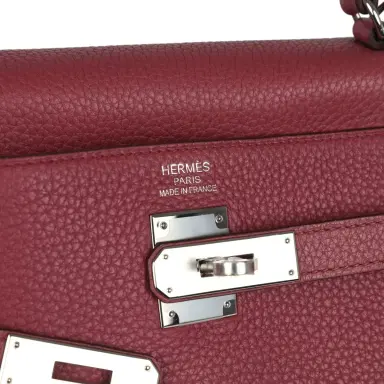 HERMÈS Pre-owned Hermes Retourne Kelly 35 Bois De Rose Clemence Palladium Hardware | Thumbnail 7 HERMÈS Pre-owned Hermes Retourne Kelly 35 Bois De Rose Clemence Palladium Hardware | Thumbnail 7
