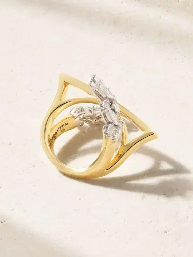 YEPREM 18-karat White And Yellow Gold Diamond Ring | Thumbnail 3