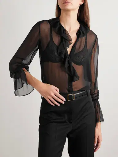 Nili Lotan Cecily Ruffled Silk-chiffon Blouse | Thumbnail 3 Nili Lotan Cecily Ruffled Silk-chiffon Blouse | Thumbnail 3