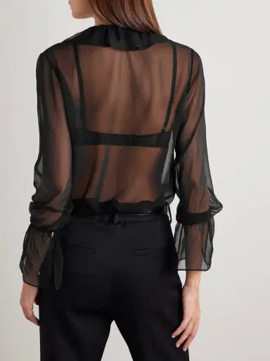 Nili Lotan Cecily Ruffled Silk-chiffon Blouse | Thumbnail 4 Nili Lotan Cecily Ruffled Silk-chiffon Blouse | Thumbnail 4