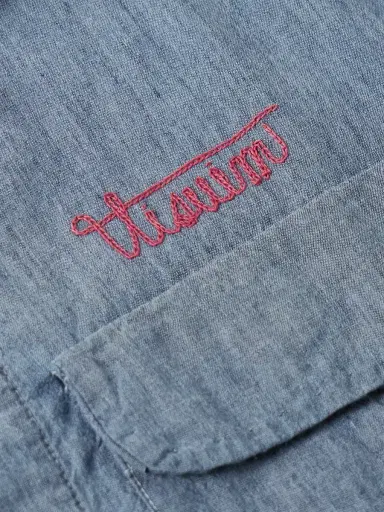 Visvim Keesey Convertible-Collar Logo-Embroidered Cotton and Silk-Blend Chambray Shirt - Men | Thumbnail 4