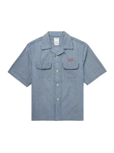 Visvim Keesey Convertible-Collar Logo-Embroidered Cotton and Silk-Blend Chambray Shirt - Men | Thumbnail 1