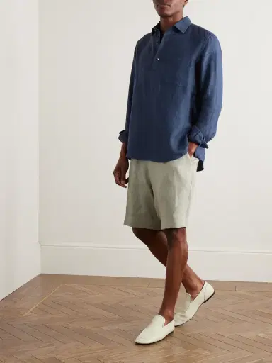 Zegna Oasi Linen Half-Placket hirt - Men | Thumbnail 2