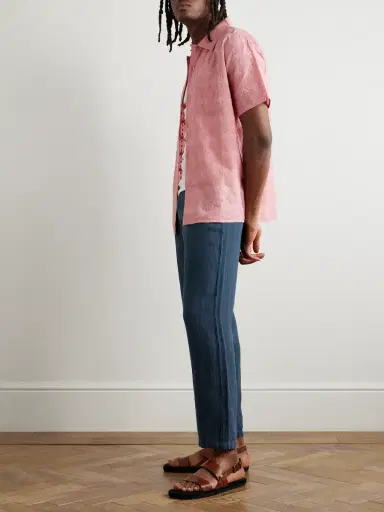 Portuguese Flannel Straight-Leg Linen Trousers - Men | Thumbnail 2