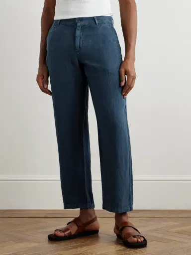 Portuguese Flannel Straight-Leg Linen Trousers - Men | Thumbnail 3