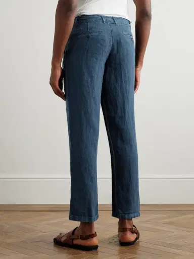 Portuguese Flannel Straight-Leg Linen Trousers - Men | Thumbnail 4
