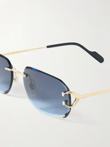 Cartier Eyewear Signature C Rimless Rectangular-Frame Gold-Tone Sunglasses - Men | Thumbnail 3