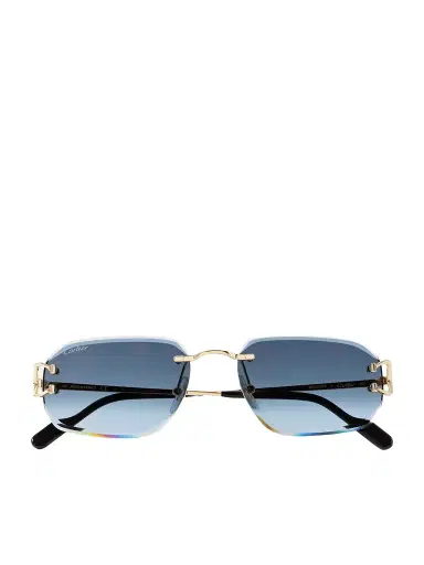 Cartier Eyewear Signature C Rimless Rectangular-Frame Gold-Tone Sunglasses - Men | Thumbnail 1