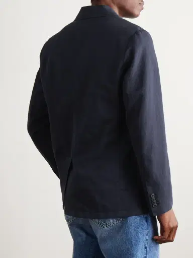Sunspel Unstructured Garment-Dyed Cotton and Linen-Blend Twill Blazer - Men | Thumbnail 3 Sunspel Unstructured Garment-Dyed Cotton and Linen-Blend Twill Blazer - Men | Thumbnail 3