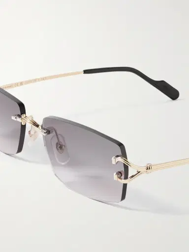 Cartier Eyewear Signature C Rimless Square-Frame Gold-Tone Sunglasses - Men | Thumbnail 3