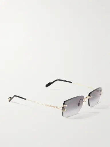 Cartier Eyewear Signature C Rimless Square-Frame Gold-Tone Sunglasses - Men | Thumbnail 4