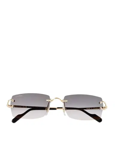 Cartier Eyewear Signature C Rimless Square-Frame Gold-Tone Sunglasses - Men | Thumbnail 1