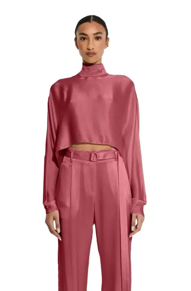 LAPOINTE Satin Caftan Top