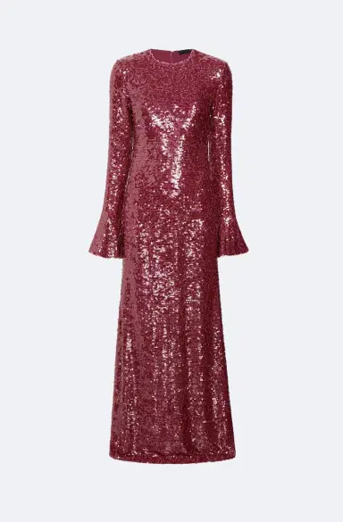 LAPOINTE Sequin Flare Sleeve Boatneck Gown | Thumbnail 4 LAPOINTE Sequin Flare Sleeve Boatneck Gown | Thumbnail 4
