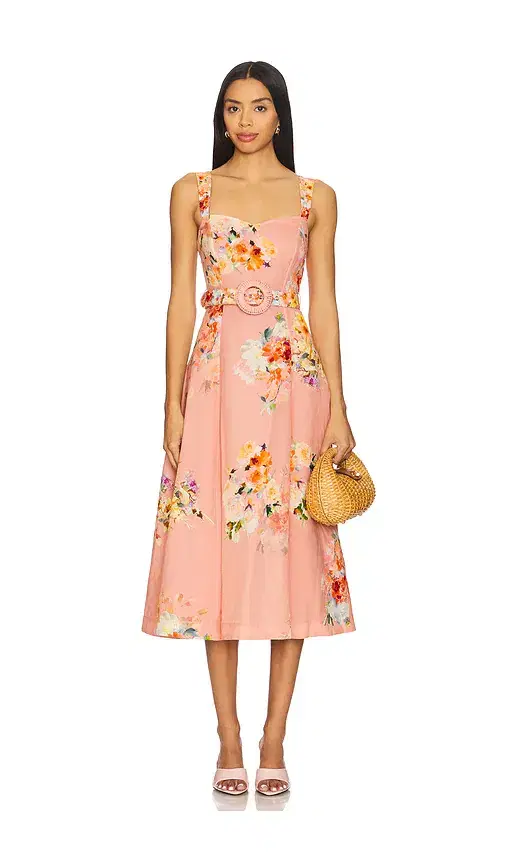 HEMANT AND NANDITA Midi Dress With Buckle Belt