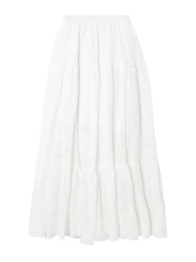 Tiered Cotton-lace Midi Skirt