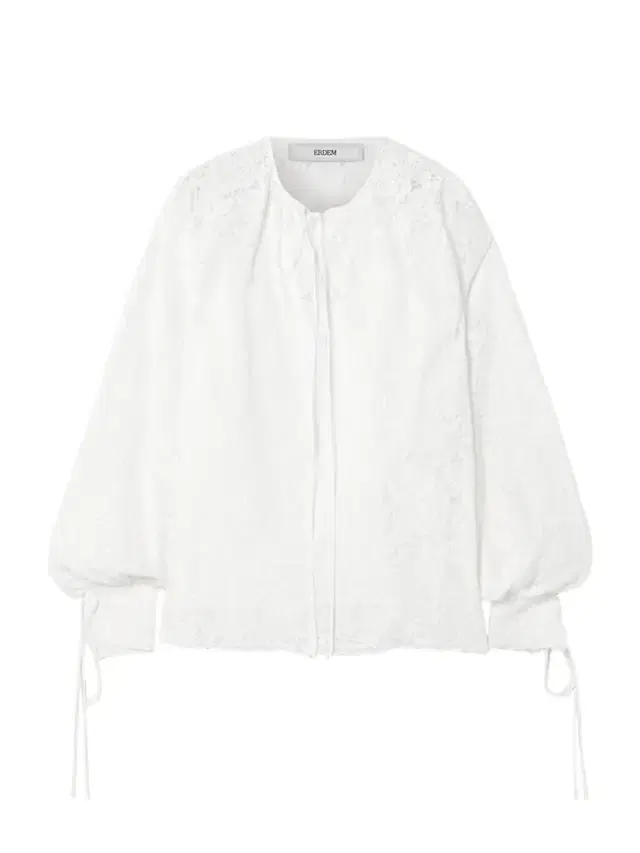 Tie-neck Cotton-lace Blouse