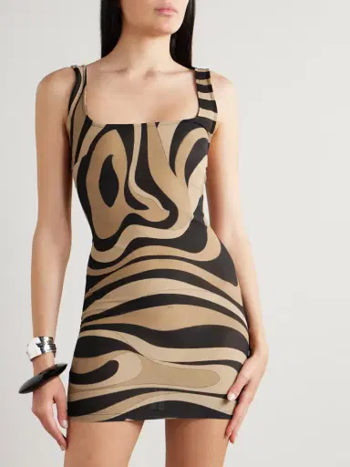 PUCCI Marmo Printed Stretch-mesh Mini Dress | Thumbnail 3
