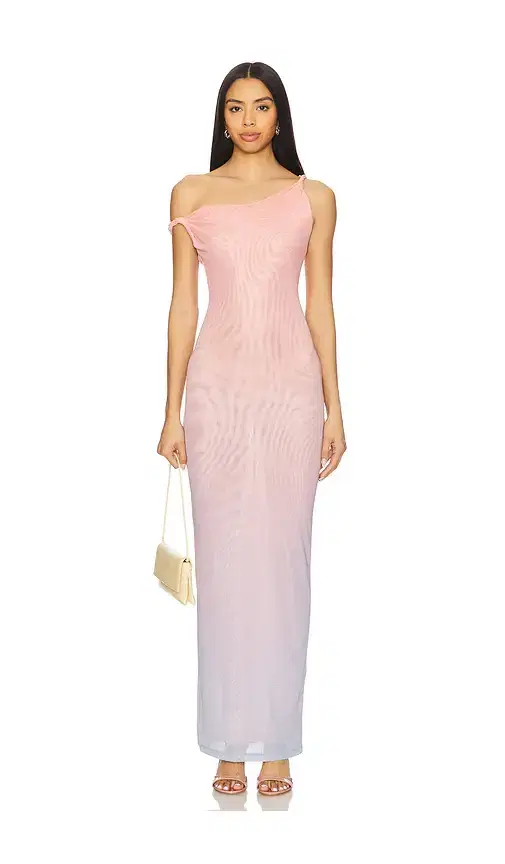 Good American Mesh Twist Maxi Dress