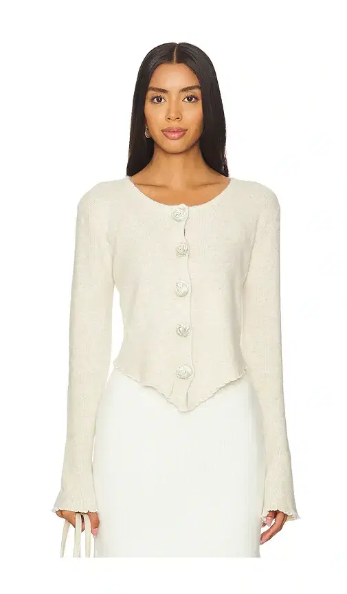 Rosette Knit Cardigan