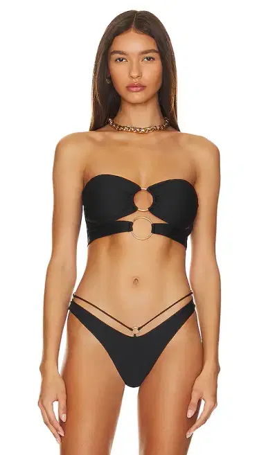 Luli Fama Double Loop Bandeau Bikini Top | Thumbnail 2