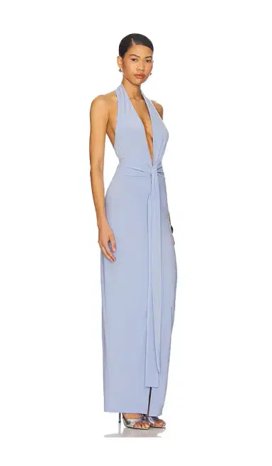 Norma Kamali x REVOLVE Tie Front Halter Gown | Thumbnail 2