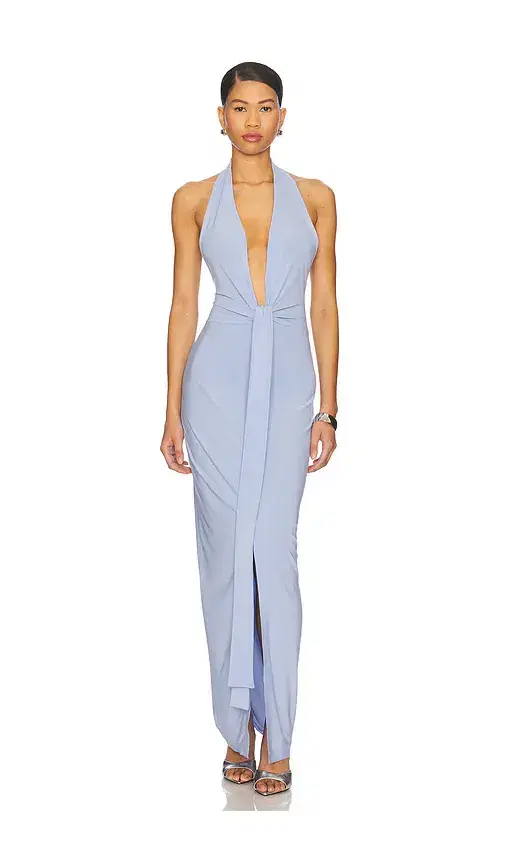 x REVOLVE Tie Front Halter Gown