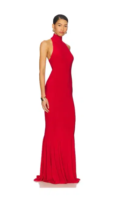 Norma Kamali x REVOLVE Halter Turtle Fishtail Gown | Thumbnail 2