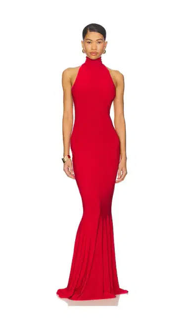 Norma Kamali x REVOLVE Halter Turtle Fishtail Gown | Thumbnail 1