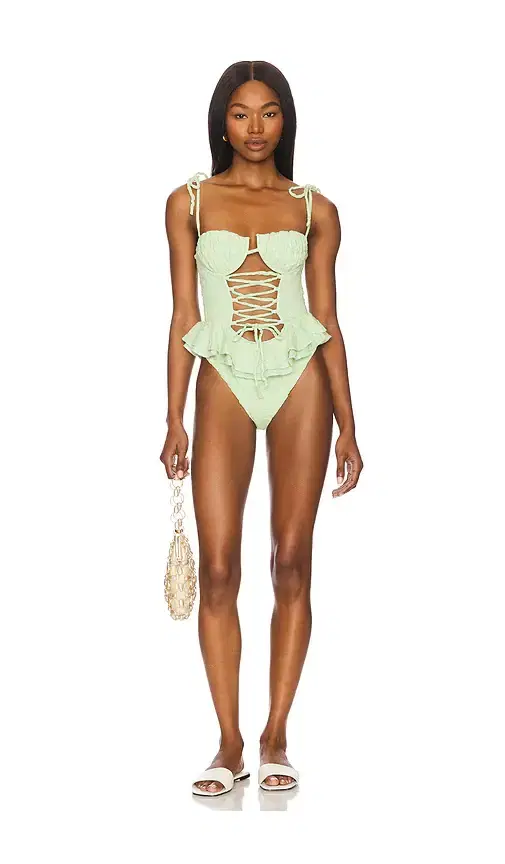 Montce Ruffle Petal Lace One Piece